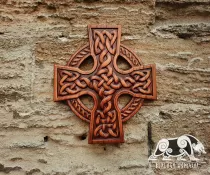 Celtic Cross Wood Carving Celtic Decor Oak Pendant Wood Cross Wall Hanging Norse Celtic Wall Woodwork Celtic Carving